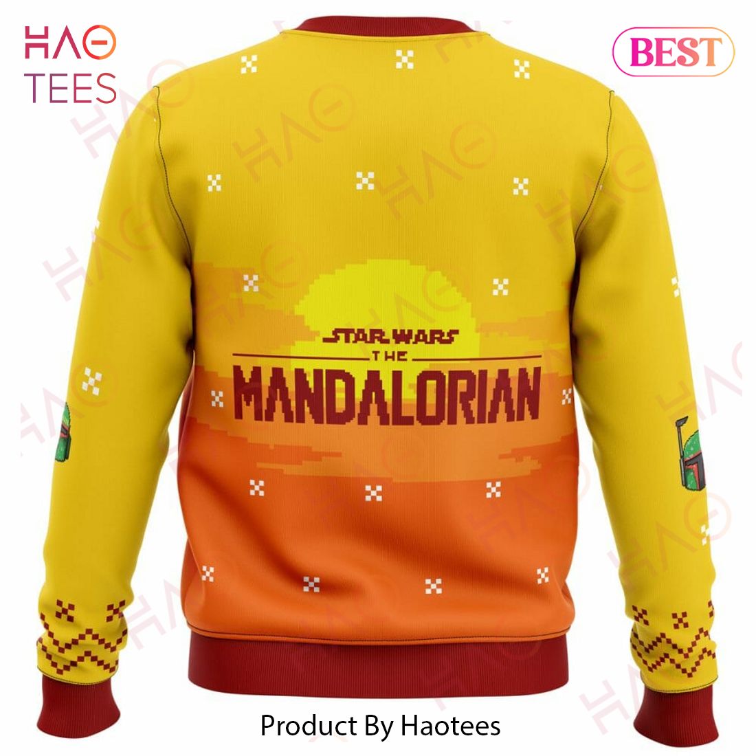 Jingle All The Way Mandalorian Ugly Christmas Sweater Jingle All The Way Mandalorian Ugly Christmas Sweater