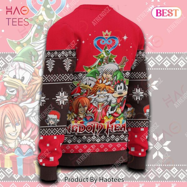 Kingdom Hearts Sweater Sora Kairi Riku Donald Goofy Red Ugly Sweater 2022