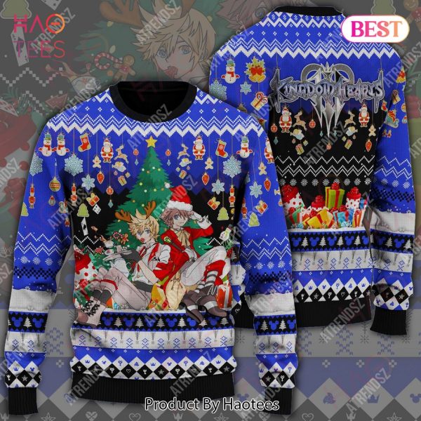 Kingdom Hearts Sweater Sora Ventus Christmas Tree Kingdom Hearts Logo Blue Ugly Sweater 2022