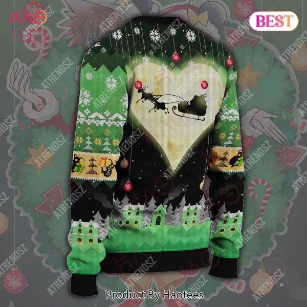 Kingdom Hearts Ugly Sweater Sora Kairi Christmas Wreath Green Sweater 2022
