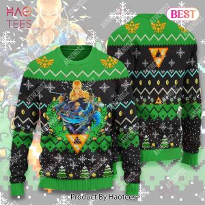 Legend Of Zelda Sweater Breath Of The Wind Link Zelda Wreath Ugly Sweater Legend Of Zelda Ugly Sweater 2022
