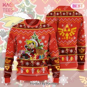 Legend Of Zelda Ugly Sweater Chibi Link Sitting Under Christmas Tree Sweater Legend Of Zelda Sweater 2022