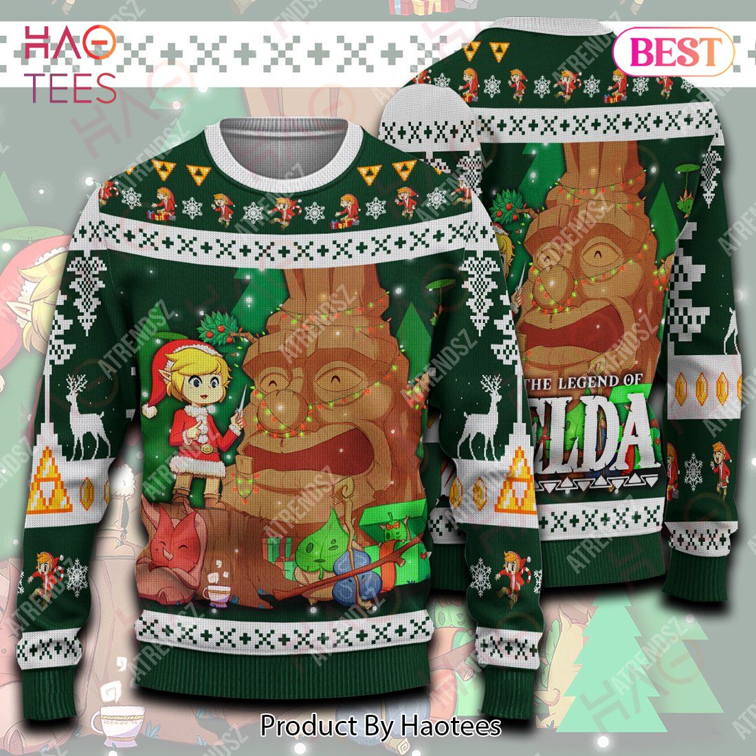 Legend Of Zelda Ugly Sweater Link Under Christmas Deku Tree Sweater Legend Of Zelda Sweater 2022