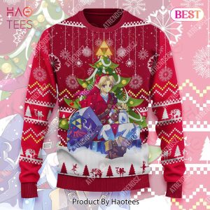 Legend Of Zelda Ugly Sweater Link Under Christmas Tree Hyrule Symbol Sweater Legend Of Zelda Sweater 2022