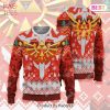 Legend Of Zelda Ugly Sweater Red Hyrule And Triforce Symbol Sweater Legend Of Zelda Sweater 2022