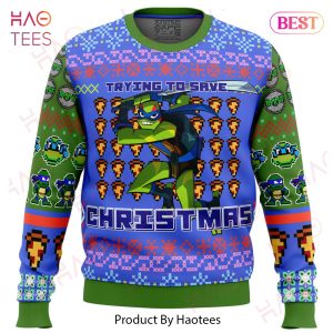 Leonardo Rise of the Teenage Mutant Ninja Turtles Ugly Christmas Sweater