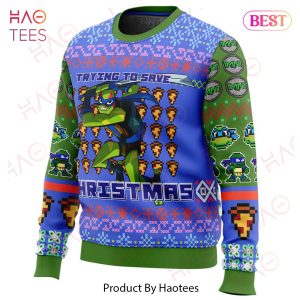 Leonardo Rise of the Teenage Mutant Ninja Turtles Ugly Christmas Sweater