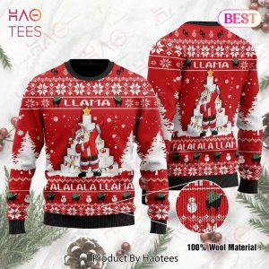 Llama Christmas Sweater Dabbing Santa Llama Falalala Llama Red Ugly Sweater 2022