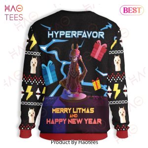 Llama Christmas Sweater DJ Llama Merry Litmas And Happy New Year Ugly Sweater 2022
