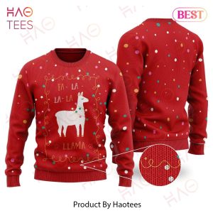 Llama Christmas Sweater Fa La La La Llama Christmas Lights Red Ugly Sweater 2022