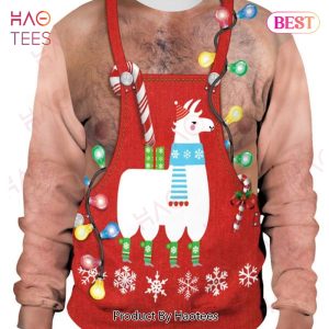 Llama Christmas Sweater Llama Red Apron Costume Ugly Sweater 2022