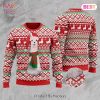 Llama Christmas Sweater Llama Wearing Scarf Christmas Pattern Red White Ugly Sweater 2022