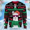 Llama Christmas Ugly Sweater Cool Llama With Sunglasses And Scarf Black Green Christmas Sweater 2022