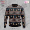 Llama Christmas Ugly Sweater Llama Christmas Snowflakes Patterns Black Sweater 2022