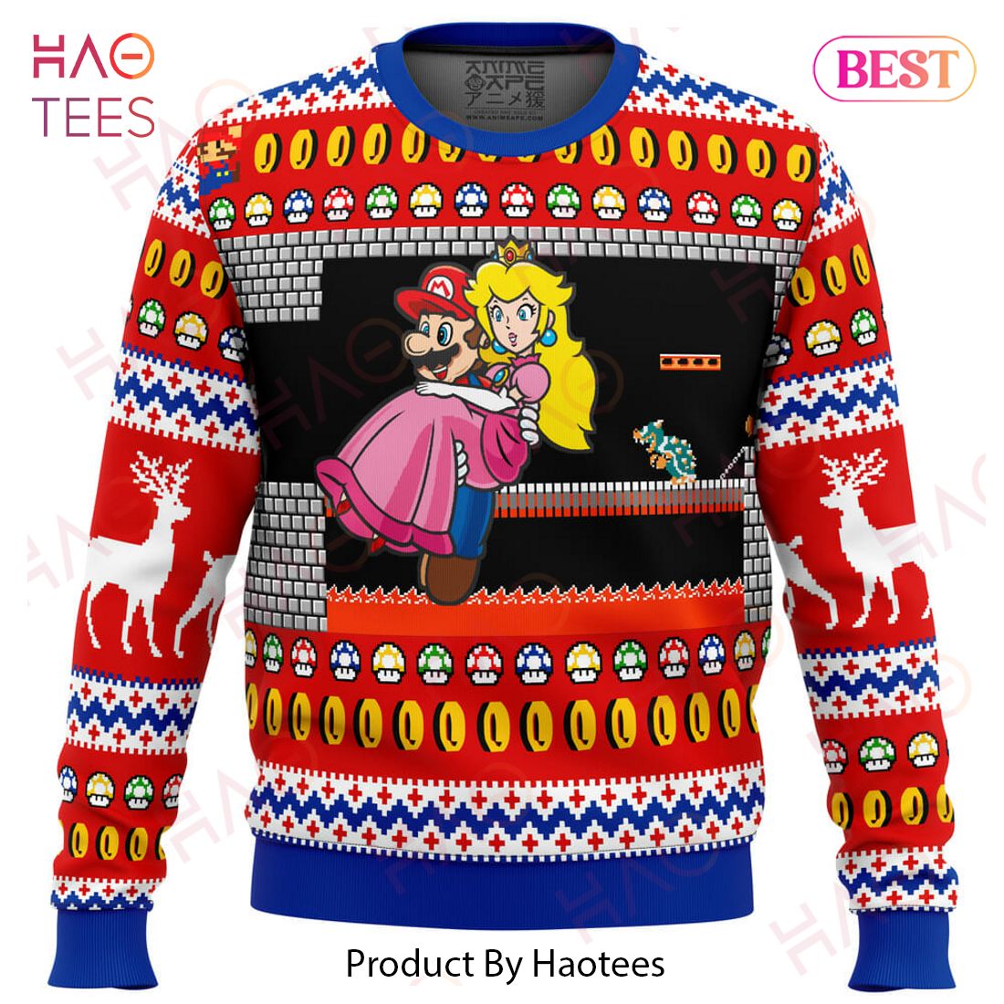 Mario Bowser’s Castle Ugly Christmas Sweater