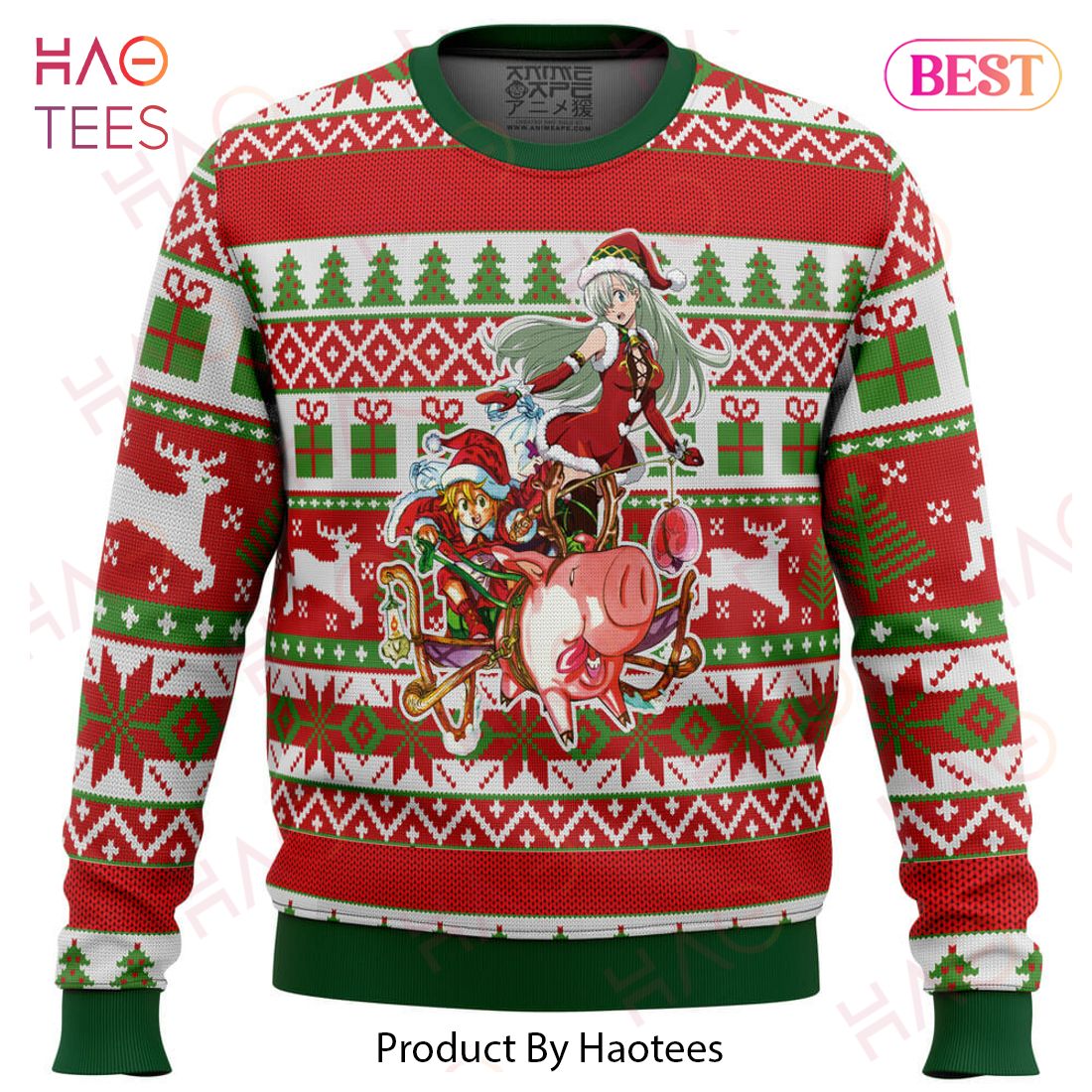 Meliodas and Elizabeth 7 Deadly Sins Ugly Christmas Sweater Meliodas and Elizabeth 7 Deadly Sins Ugly Christmas Sweater