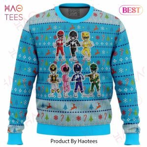 Mighty Morphin Chibis Power Rangers Ugly Christmas Sweater