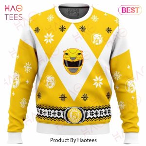 Mighty Morphin Power Rangers Yellow Ugly Christmas Sweater