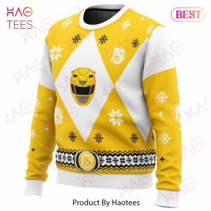 Mighty Morphin Power Rangers Yellow Ugly Christmas Sweater