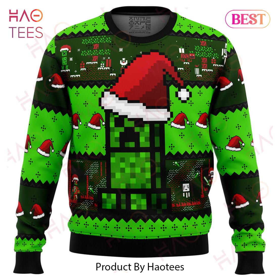 Minecraft Creepr Ugly Christmas Sweater