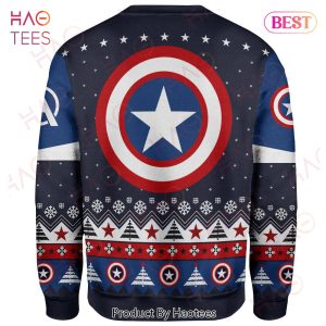 MV Christmas Ugly Sweater Captain American Christmas Pattern Blue Red White Sweater 2022