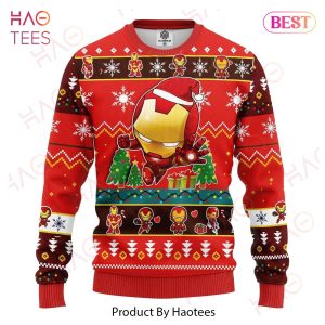 MV Christmas Ugly Sweater Iron Man Chibi Christmas Pattern Red Sweater 2022
