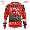 MV Christmas Ugly Sweater Black Panther Pose Christmas Pattern Red Sweater 2022