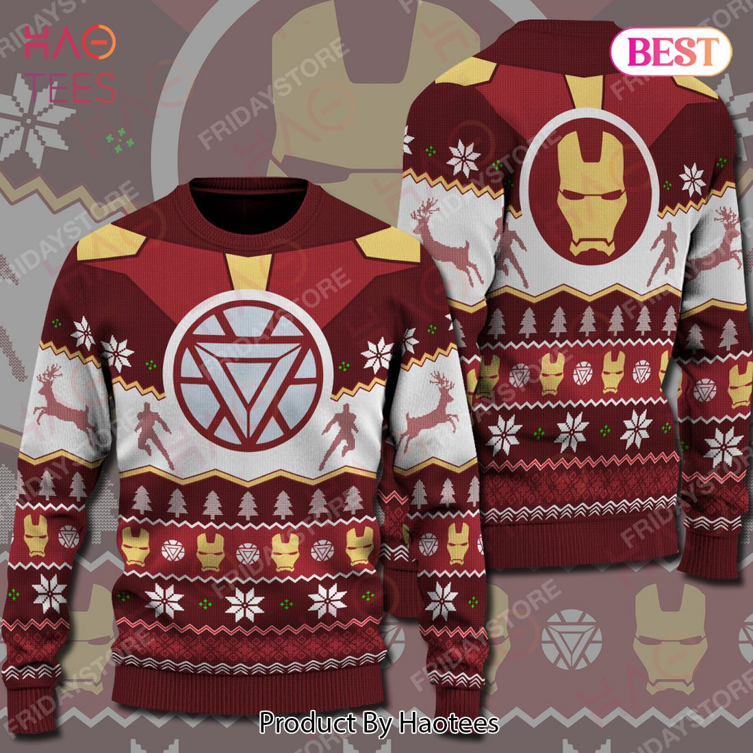 MV Ugly Sweater Ironman Character Christmas Pattern Sweater Cool Ironman Ugly Sweater 2022