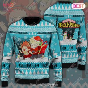 My Hero Academia Sweater Kirishima Eijirou Bakugo Christmas Blue Ugly Sweater 2022