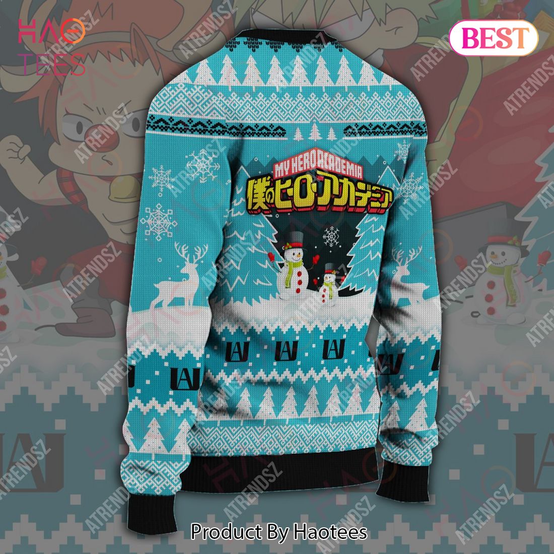 My Hero Academia Sweater Kirishima Eijirou Bakugo Christmas Blue Ugly Sweater 2022 My Hero Academia Sweater Kirishima Eijirou Bakugo Christmas Blue Ugly Sweater 2022
