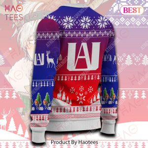 My Hero Academia Sweater Reindeer Todoroki Shouto Blue Red White Ugly Sweater 2022