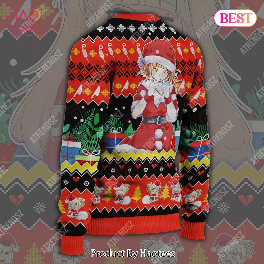 My Hero Academia Sweater Toga Himiko Christmas Pattern Red Ugly Sweater 2022 My Hero Academia Sweater Toga Himiko Christmas Pattern Red Ugly Sweater 2022