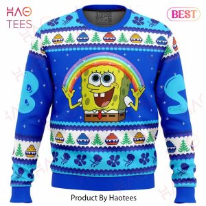 Nickelodeon Cartoons Rainbow SpongeBob Ugly Christmas Sweater