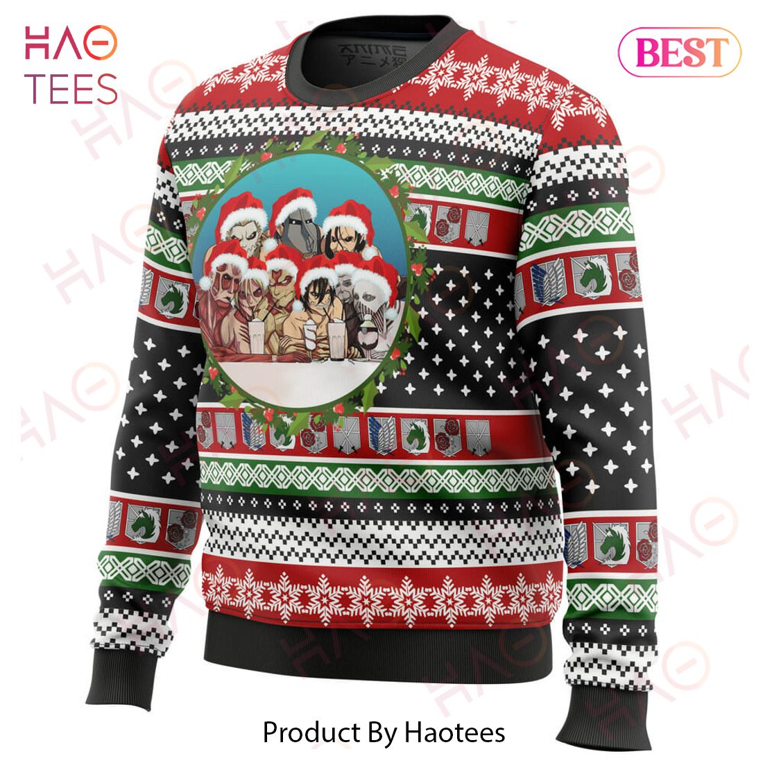 Nine Titans Attack on Titan Ugly Christmas Sweater Nine Titans Attack on Titan Ugly Christmas Sweater