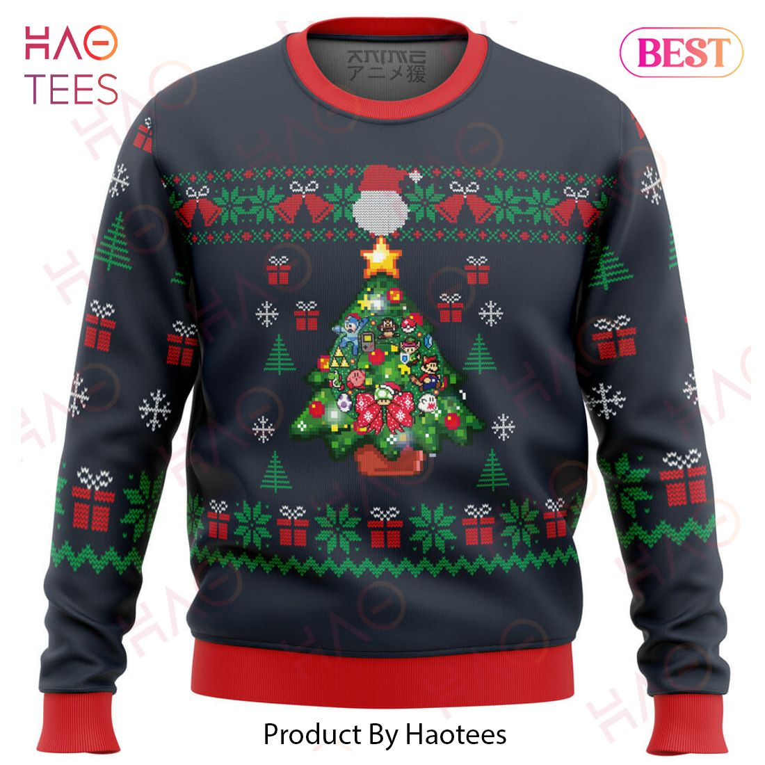 Nintendo Tree Ugly Christmas Sweater Nintendo Tree Ugly Christmas Sweater