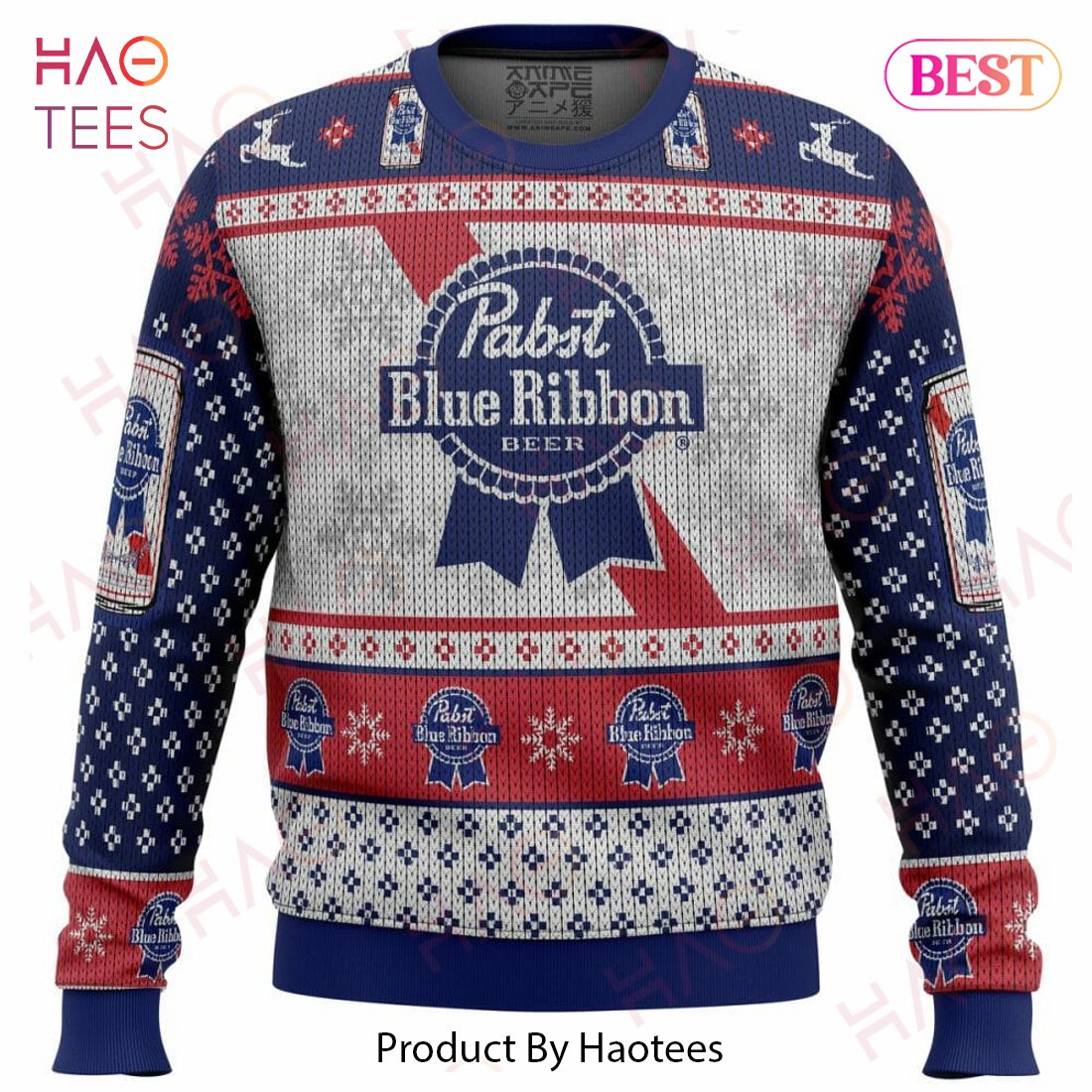 Pabst Blue Ribbon Ugly Christmas Sweater Pabst Blue Ribbon Ugly Christmas Sweater