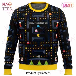 Pac Man Ready for Christmas Ugly Christmas Sweater