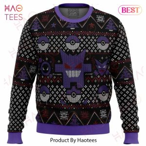 Pokemon Ghosts Gengar Ghastly Haunter Ugly Christmas Sweater
