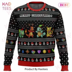 Pokemon Kanto Starters Ugly Christmas Sweater