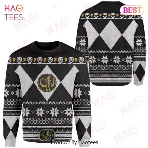 Power Rangers Ugly Sweater Mighty Morphin Black Power Rangers Sweater 2022
