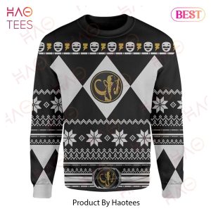 Power Rangers Ugly Sweater Mighty Morphin Black Power Rangers Sweater 2022