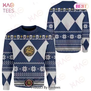 Power Rangers Ugly Sweater Mighty Morphin Blue Power Rangers Sweater 2022