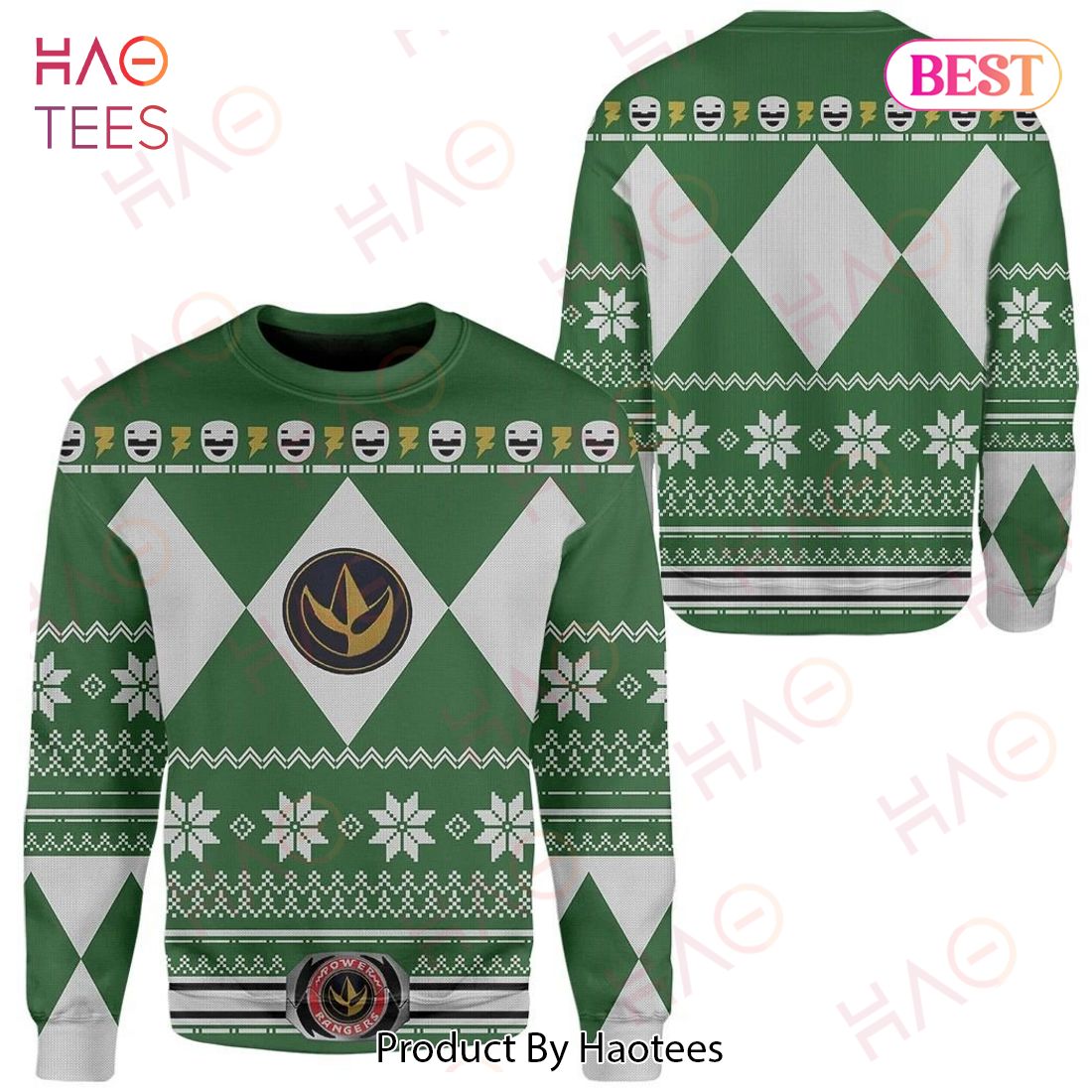Power Rangers Ugly Sweater Mighty Morphin Green Power Rangers Sweater 2022