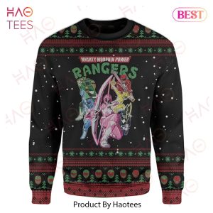 Power Rangers Ugly Sweater Mighty Morphin Power Rangers Team Black Sweater 2022