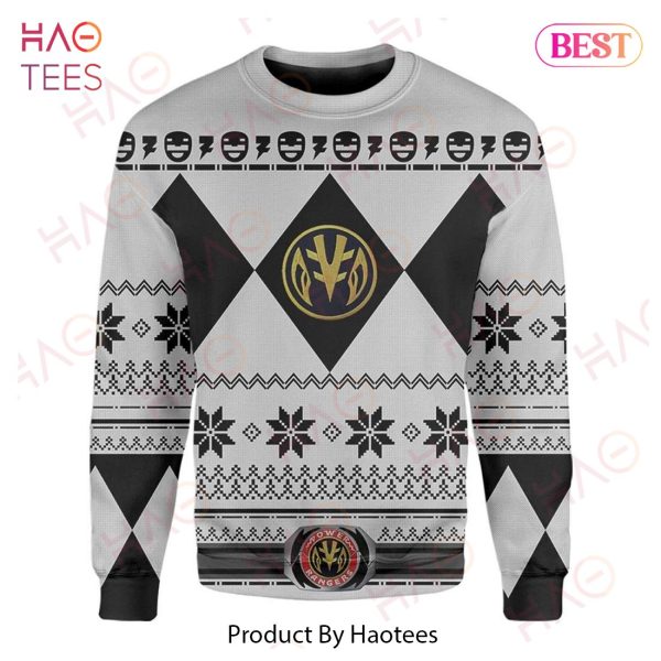 Power Rangers Ugly Sweater Mighty Morphin White Power Rangers Sweater 2022