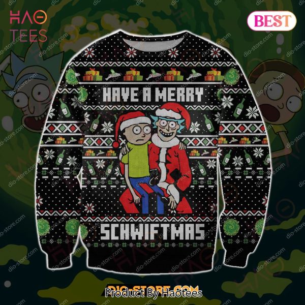Rick And Morty Christmas Sweater Have A Merry Schwiftmas Black Ugly Sweater 2022