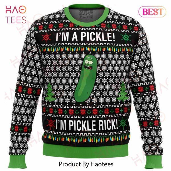 Rick and Morty Pickle Rick Ugly Christmas Sweater