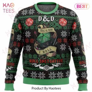 Roll Initiative Dungeons & Dragons Ugly Christmas Sweater