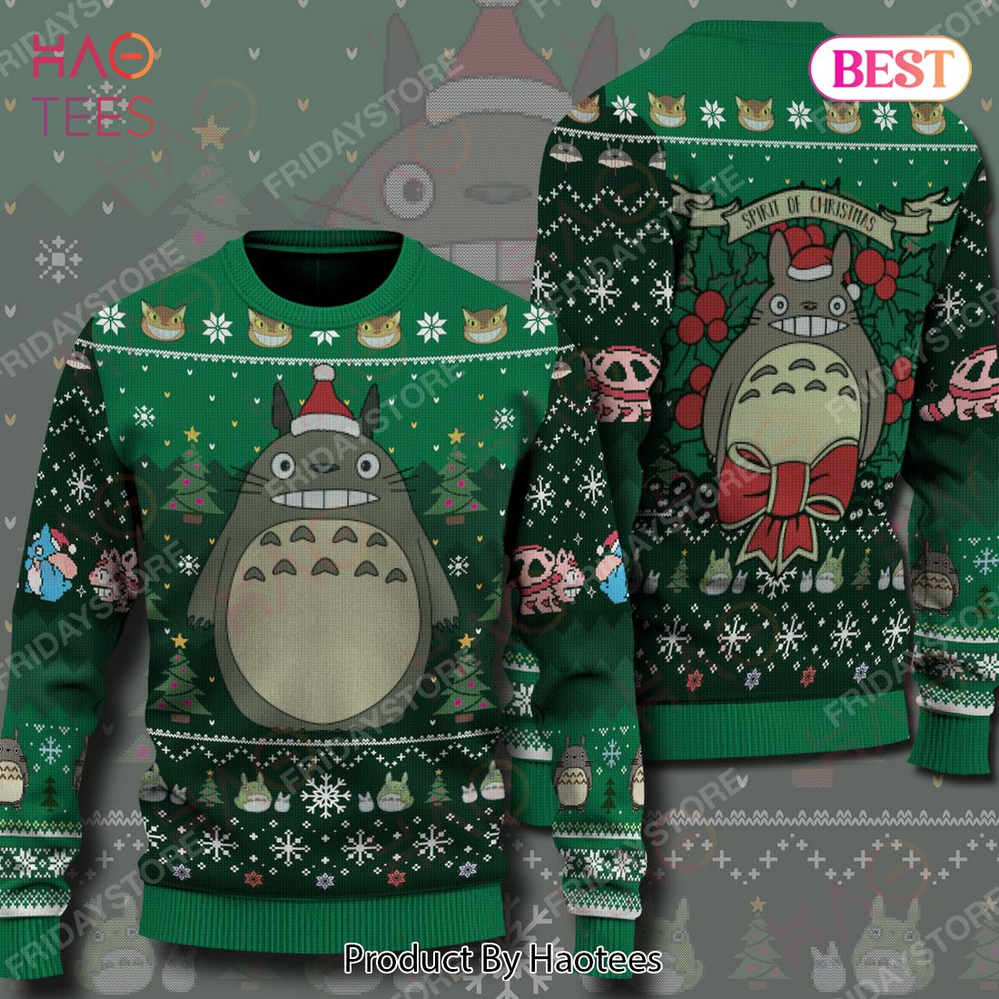 S.Ghibli Ugly Sweater S.Ghibli Totoro Spirit Of Christmas Sweater Awesome Totoro Ugly Sweater 2022