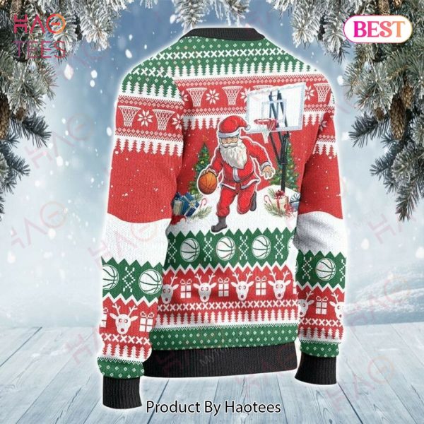 Santa Dribble Basketball Ugly Christmas Sweater Custom Sweatshirt Apparel